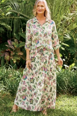 Soft Surroundings Skirts|Jordan Linen Blend Skirt IpanemaFlowers