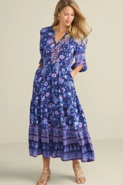 Soft Surroundings Dresses|Jordana Midi Dress SiennaFloral