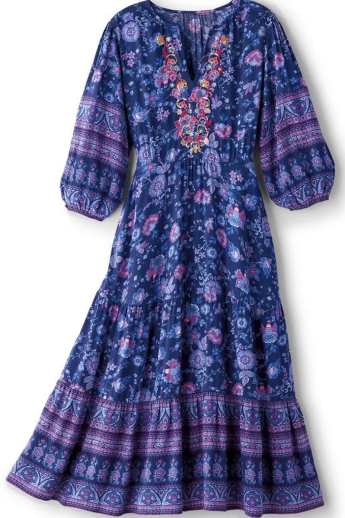 Soft Surroundings Dresses|Jordana Midi Dress SiennaFloral