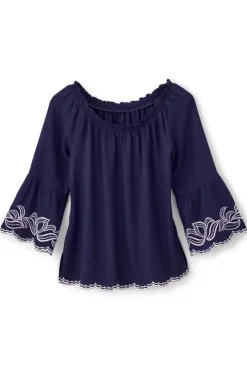 Soft Surroundings Tops|Josey Top Navy