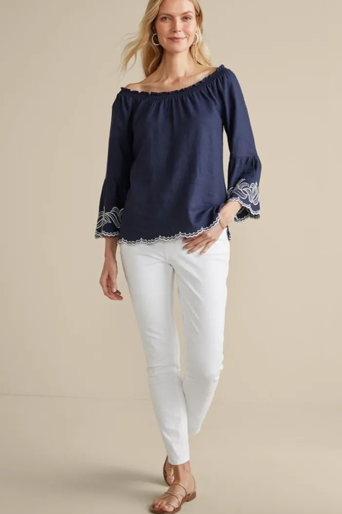 Soft Surroundings Tops|Josey Top Navy