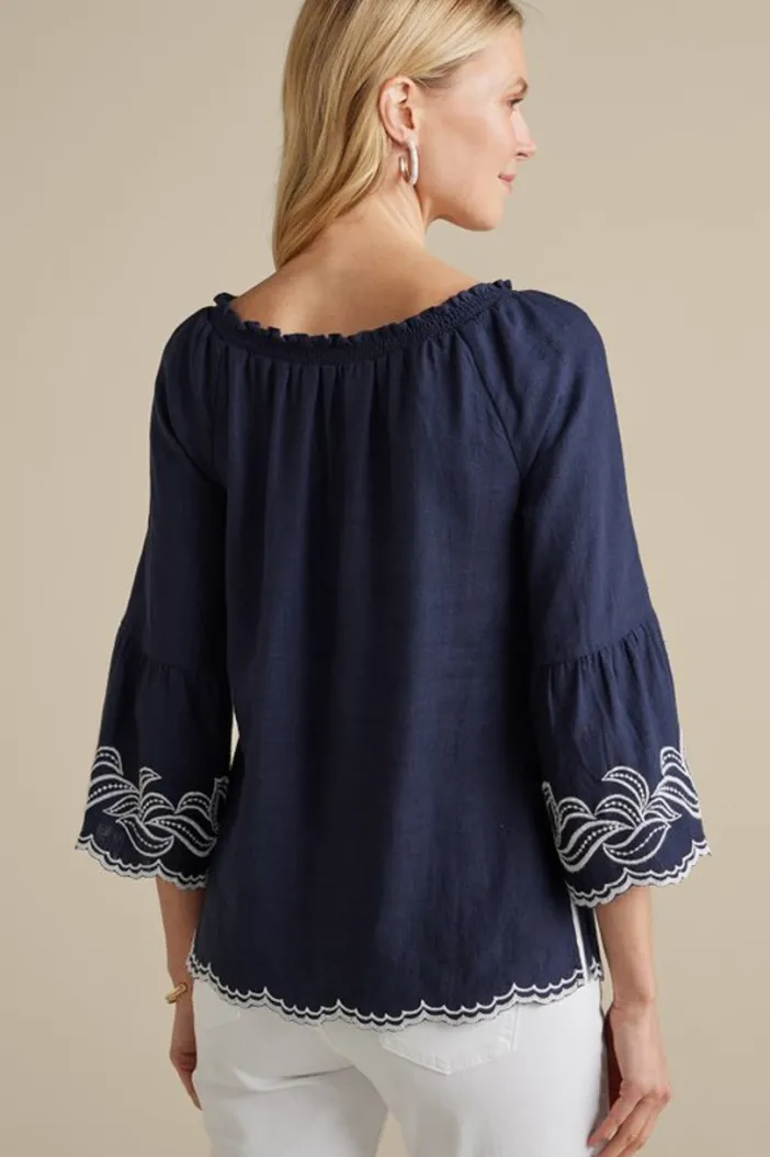 Soft Surroundings Tops|Josey Top Navy