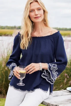 Soft Surroundings Tops|Josey Top Navy
