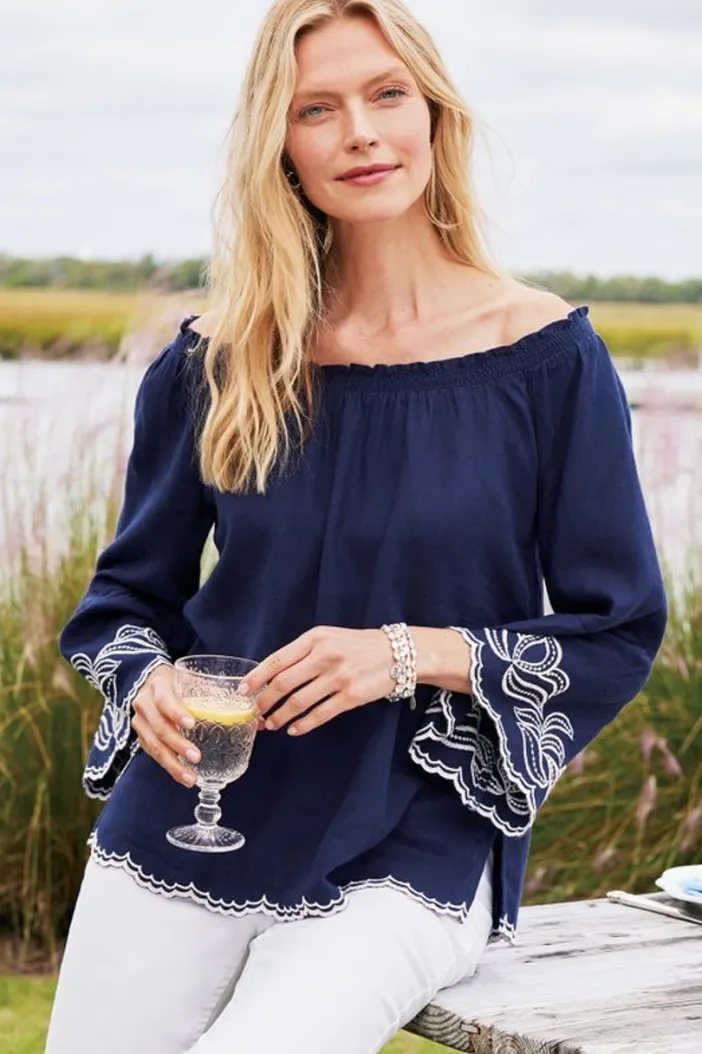 Soft Surroundings Tops|Josey Top Navy