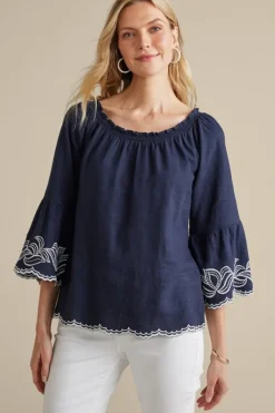 Soft Surroundings Tops|Josey Top Navy
