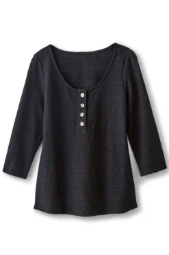 Soft Surroundings Tops|Jude Textured Top Black