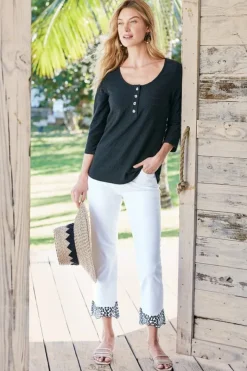 Soft Surroundings Tops|Jude Textured Top Black
