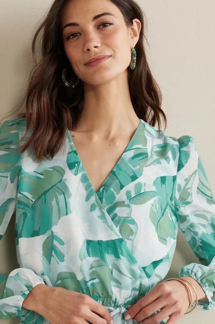 Soft Surroundings Dresses|Kaia Maxi Dress GreenTropicalPalm