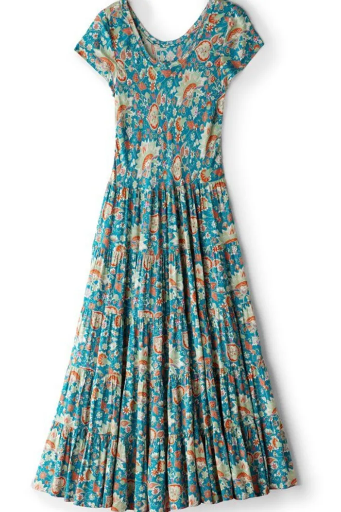 Soft Surroundings Dresses|Kara Dress FieryTealJacobean