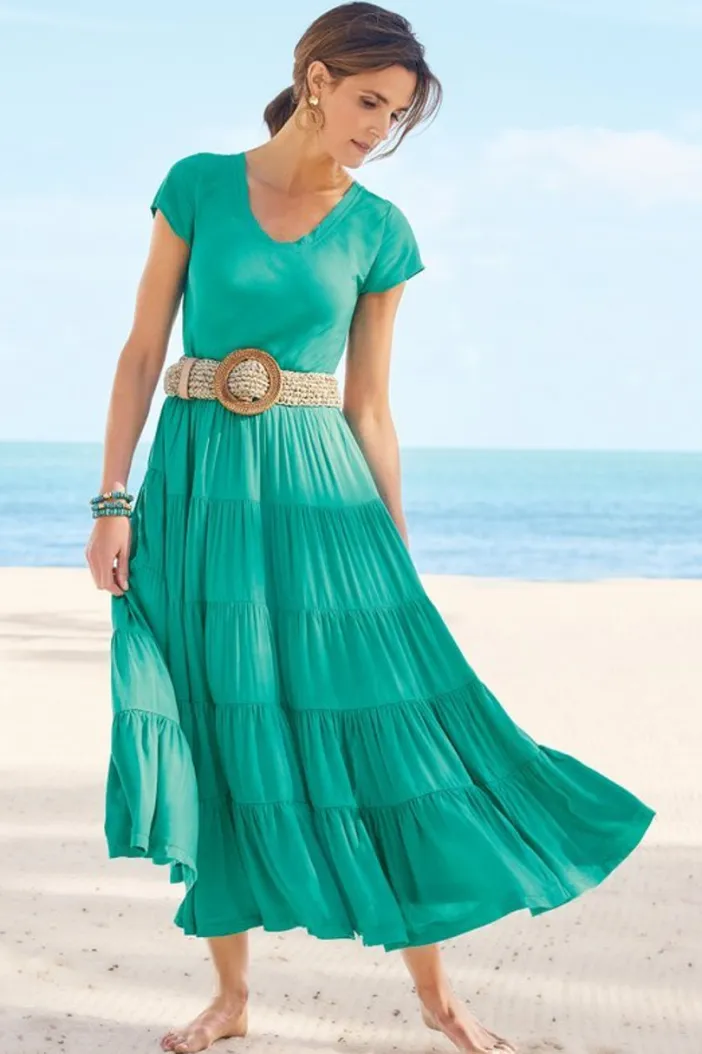Soft Surroundings Dresses|Kara Dress FieryTealJacobean