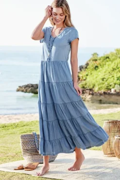 Soft Surroundings Dresses|Kara Tencel™ Dress MediumIndigo