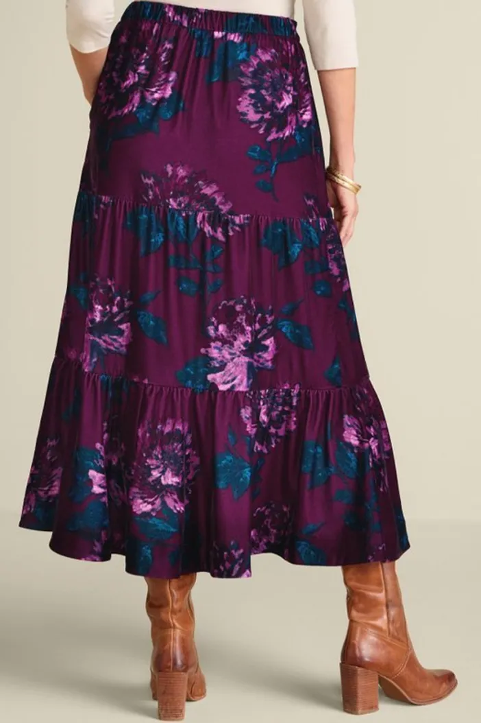 Soft Surroundings Skirts|Kara Velvet Skirt BordeauxBloom