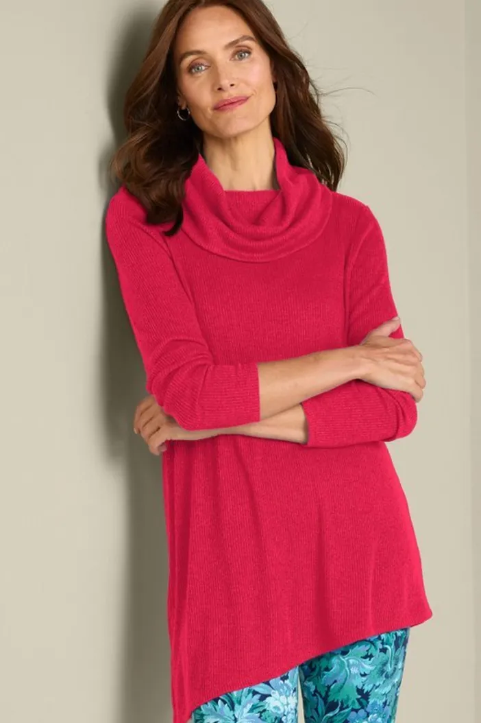 Soft Surroundings Tops|Kayla Rib Knit Cowl Neck Tunic