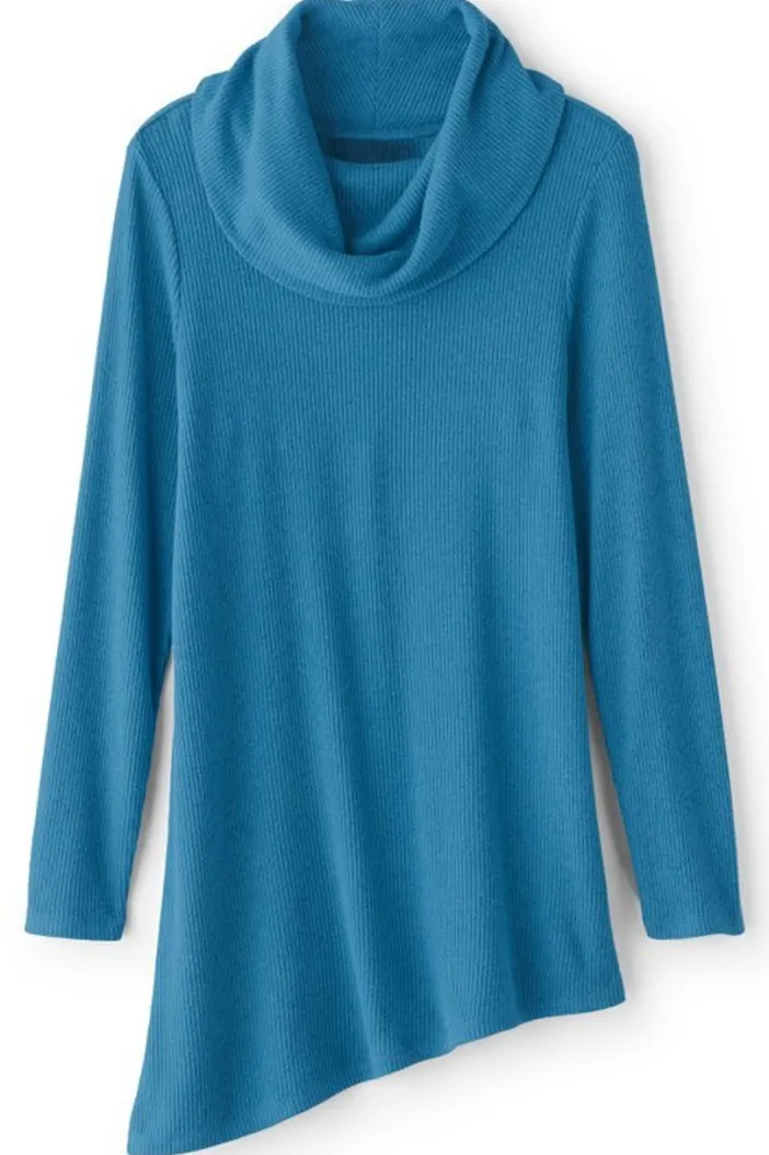 Soft Surroundings Tops|Kayla Rib Knit Cowl Neck Tunic