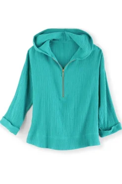 Soft Surroundings Tops|Kemia Gauze Hoodie