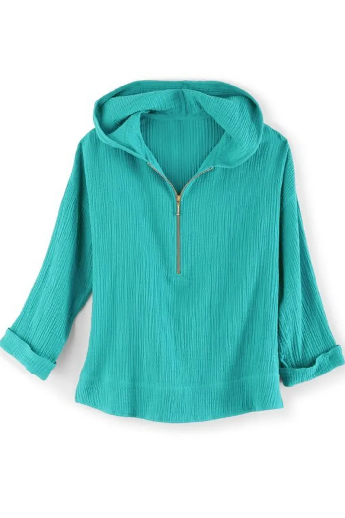 Soft Surroundings Tops|Kemia Gauze Hoodie
