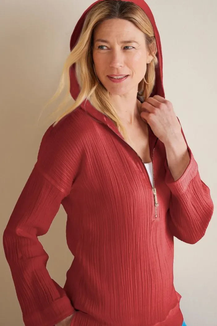 Soft Surroundings Tops|Kemia Gauze Hoodie