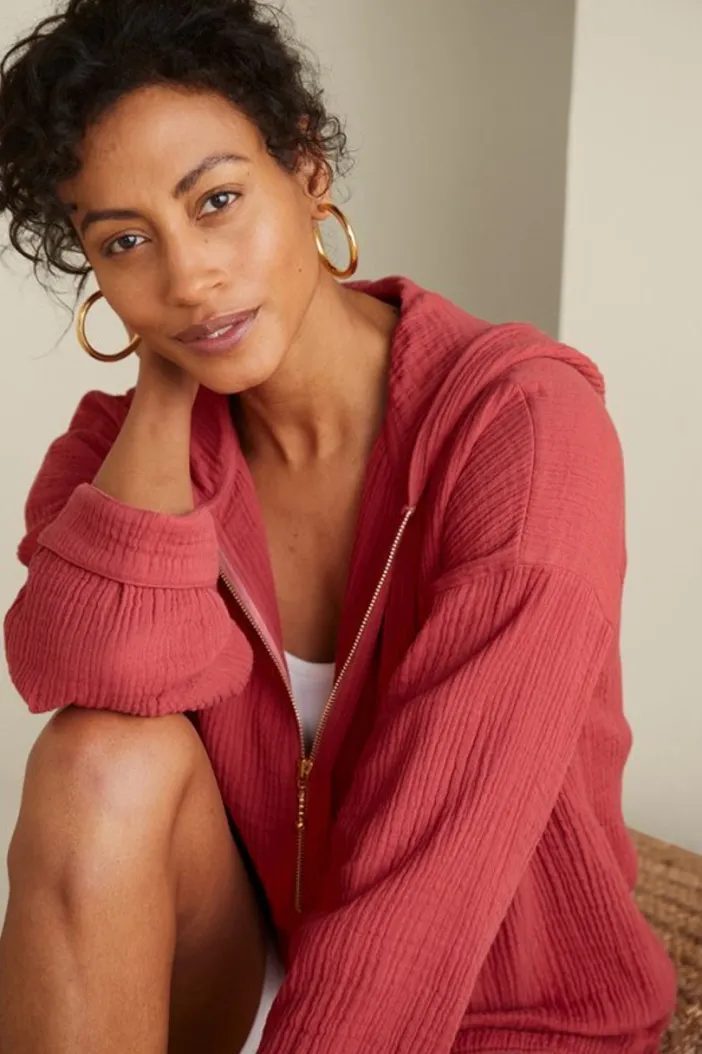 Soft Surroundings Tops|Kemia Gauze Hoodie