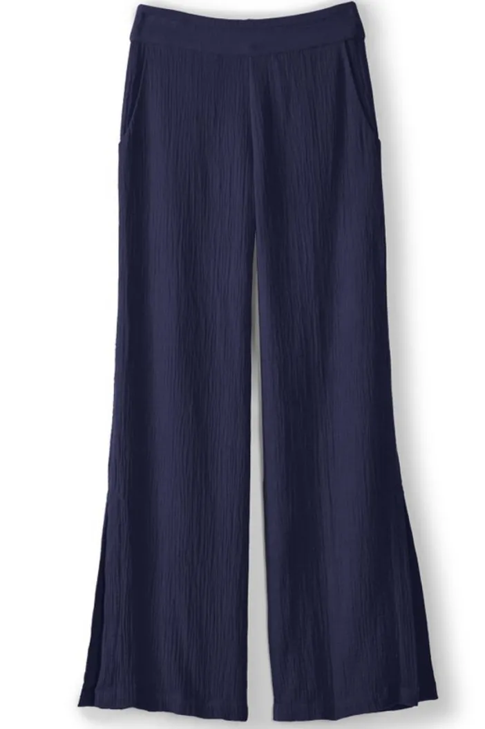 Soft Surroundings Pants|Khulani Wide Leg Gauze Pants