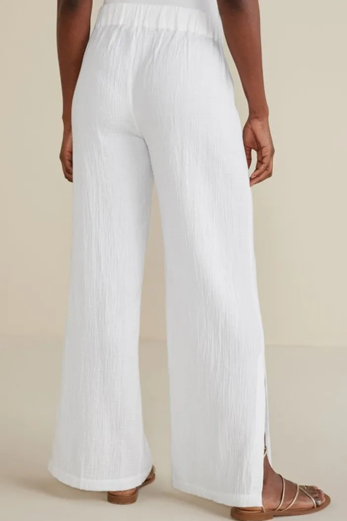 Soft Surroundings Pants|Khulani Wide Leg Gauze Pants
