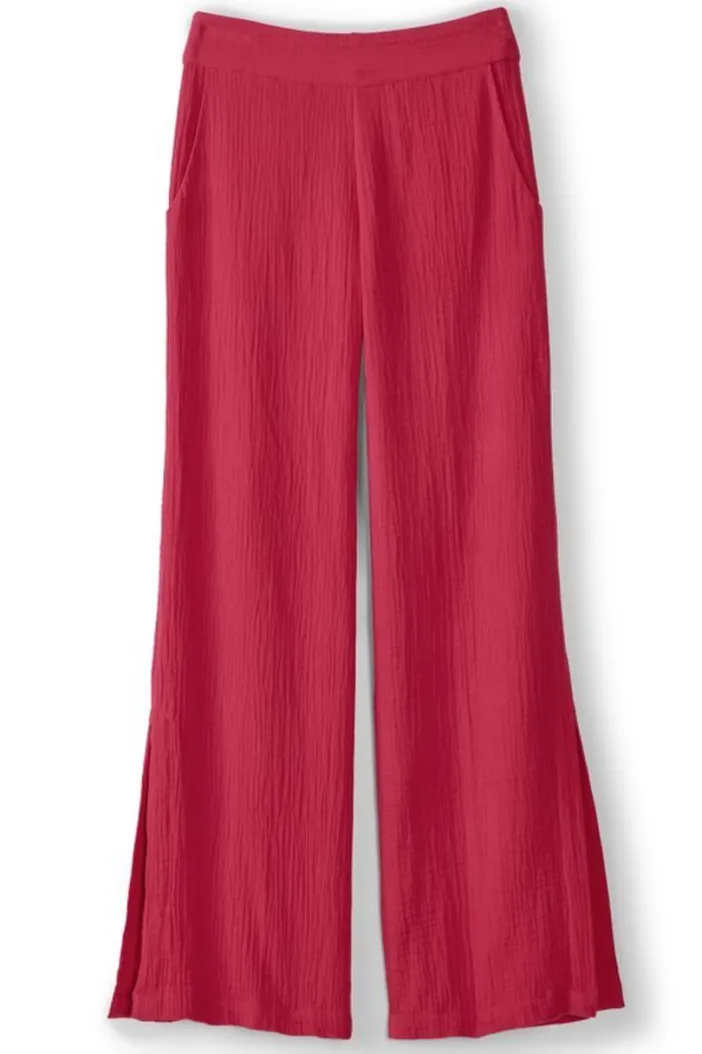 Soft Surroundings Pants|Khulani Wide Leg Gauze Pants