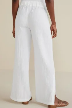 Soft Surroundings Pants|Khulani Wide Leg Gauze Pants