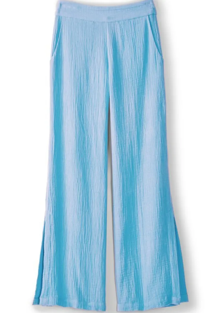 Soft Surroundings Pants|Khulani Wide Leg Gauze Pants