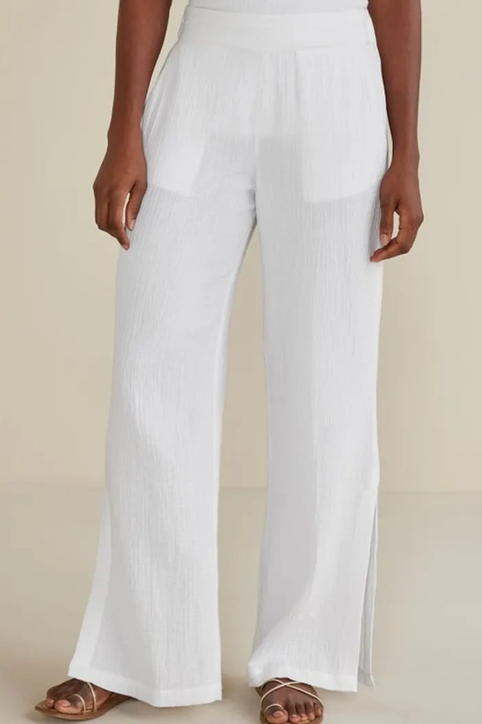 Soft Surroundings Pants|Khulani Wide Leg Gauze Pants