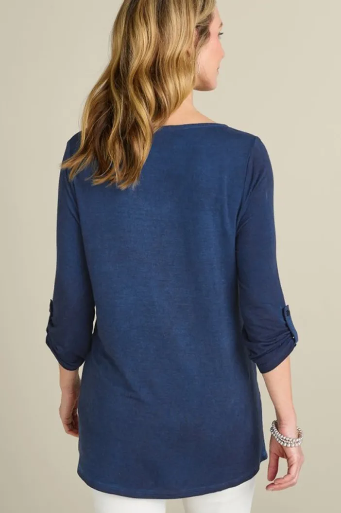 Soft Surroundings Tops|Tunics & Leggings|Kimbra Embroidered Tunic DenimBlue