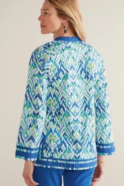 Soft Surroundings Tops|Kirti Ikat Tunic Green/TealIkat