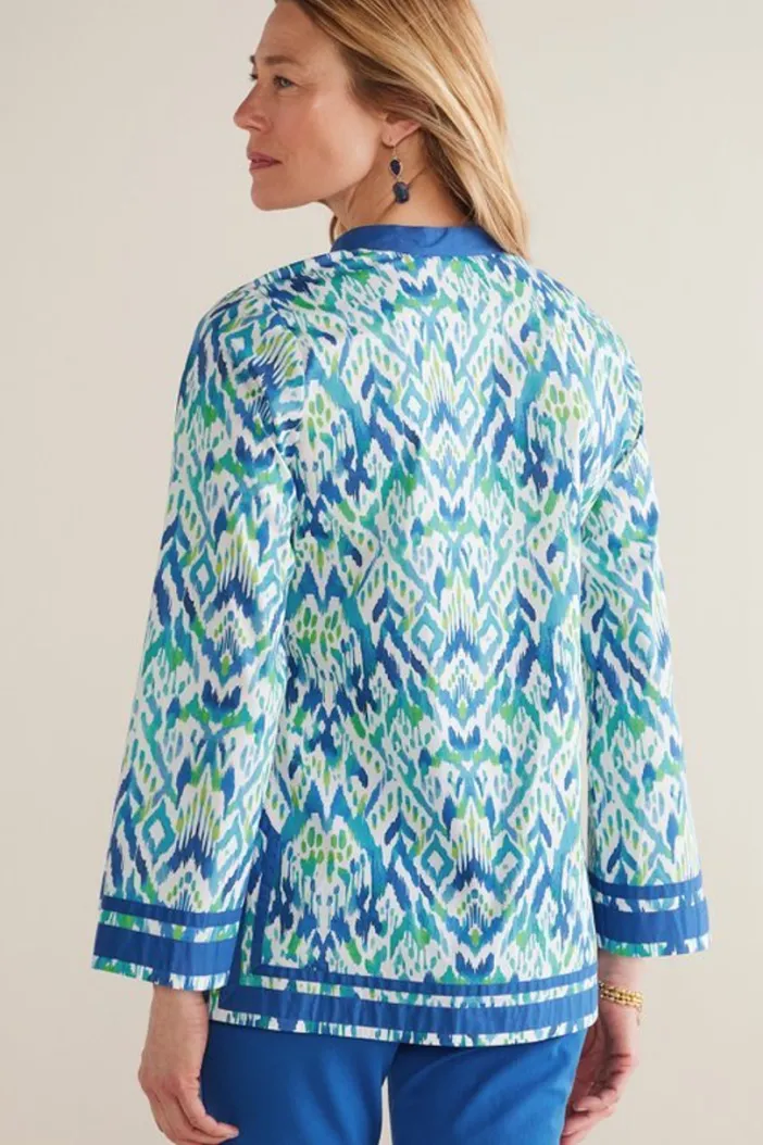 Soft Surroundings Tops|Kirti Ikat Tunic Green/TealIkat
