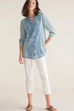 Soft Surroundings Tops|Las Olas Shirt LightBlue