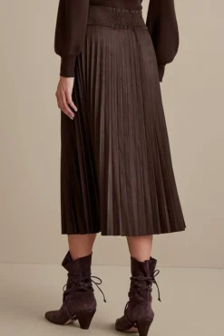 Soft Surroundings Skirts|Lavina Faux Suede Skirt DarkBrown