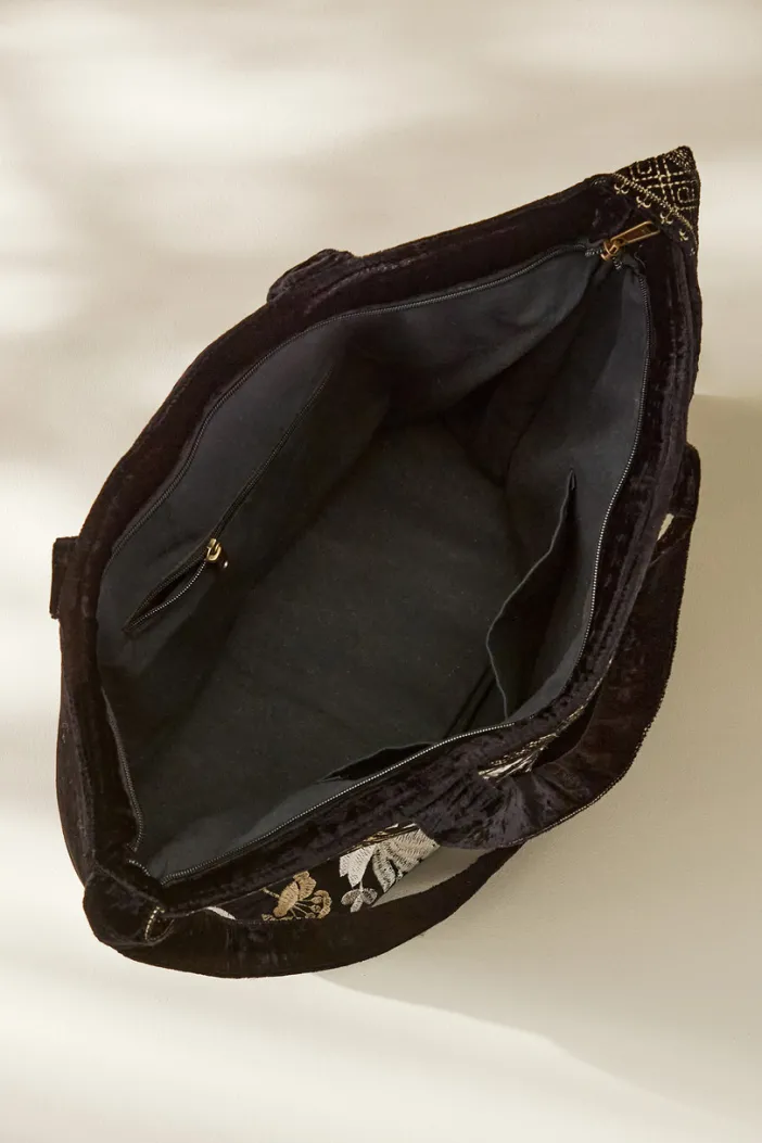 Soft Surroundings Handbags|Lenora Embroidered Tote Black