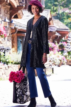 Soft Surroundings Handbags|Lenora Embroidered Tote Black