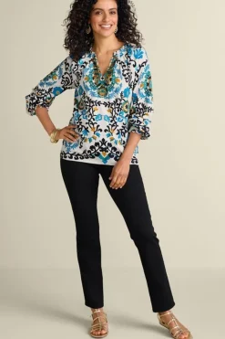 Soft Surroundings Tops|Leona Long Sleeve Top TibetanScarf