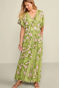 Soft Surroundings Dresses|Leslie Maxi Dress InkBloomsScarf
