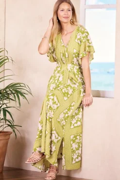 Soft Surroundings Dresses|Leslie Maxi Dress InkBloomsScarf