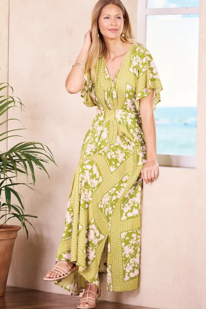 Soft Surroundings Dresses|Leslie Maxi Dress InkBloomsScarf