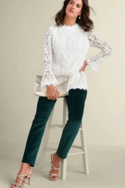 Soft Surroundings Tops|Lilith Lace Top White
