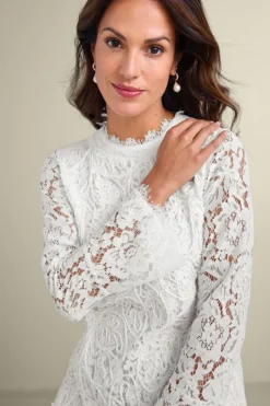 Soft Surroundings Tops|Lilith Lace Top White