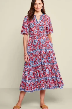 Soft Surroundings Dresses|Lilith Midi Dress CyntheraFloral/Border