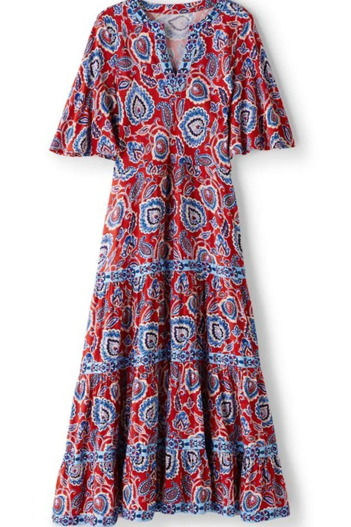 Soft Surroundings Dresses|Lilith Midi Dress CyntheraFloral/Border