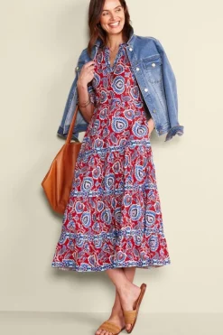 Soft Surroundings Dresses|Lilith Midi Dress CyntheraFloral/Border