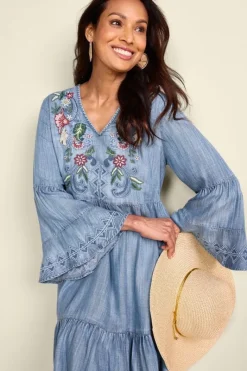 Soft Surroundings Dresses|Lina Short Dress LightChambray