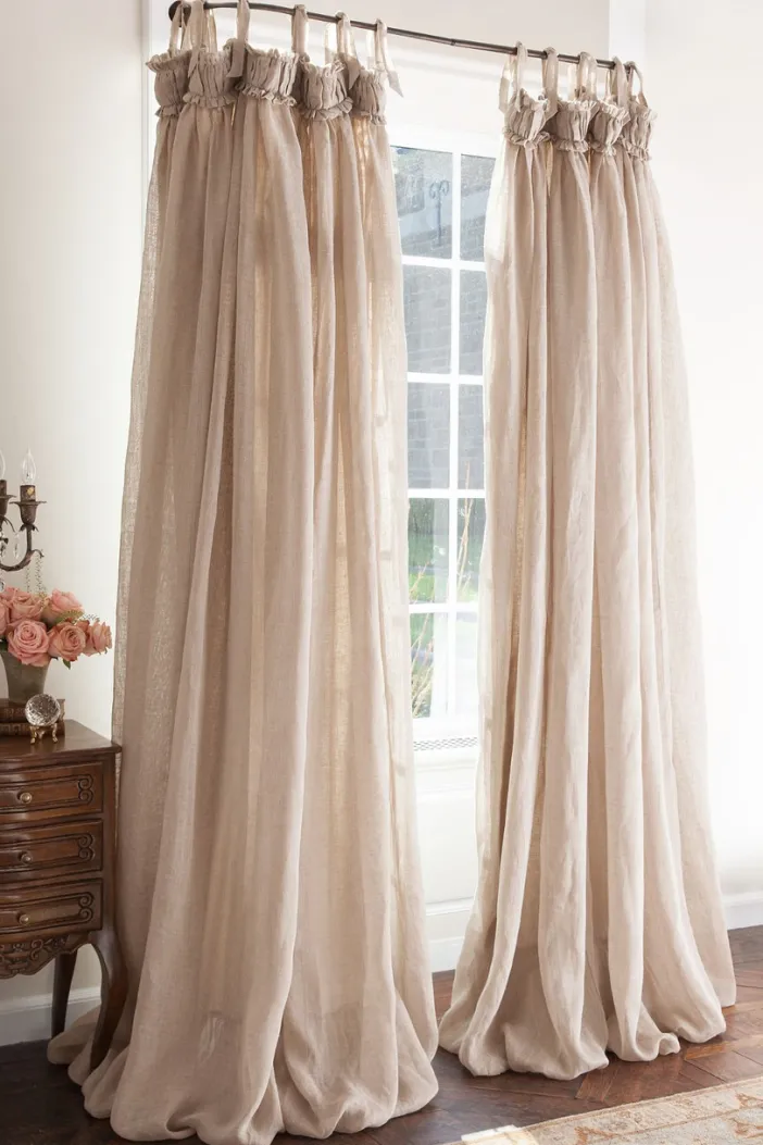 Soft Surroundings Window Coverings|Linen Balloon Drapery Panel