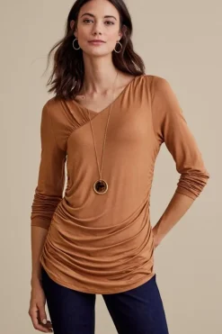 Soft Surroundings Tops|Linette Top Hazelnut