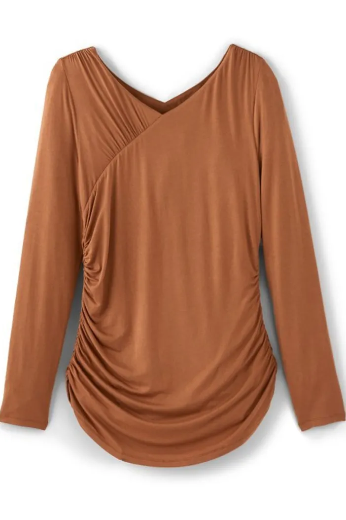 Soft Surroundings Tops|Linette Top Hazelnut