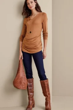Soft Surroundings Tops|Linette Top Hazelnut