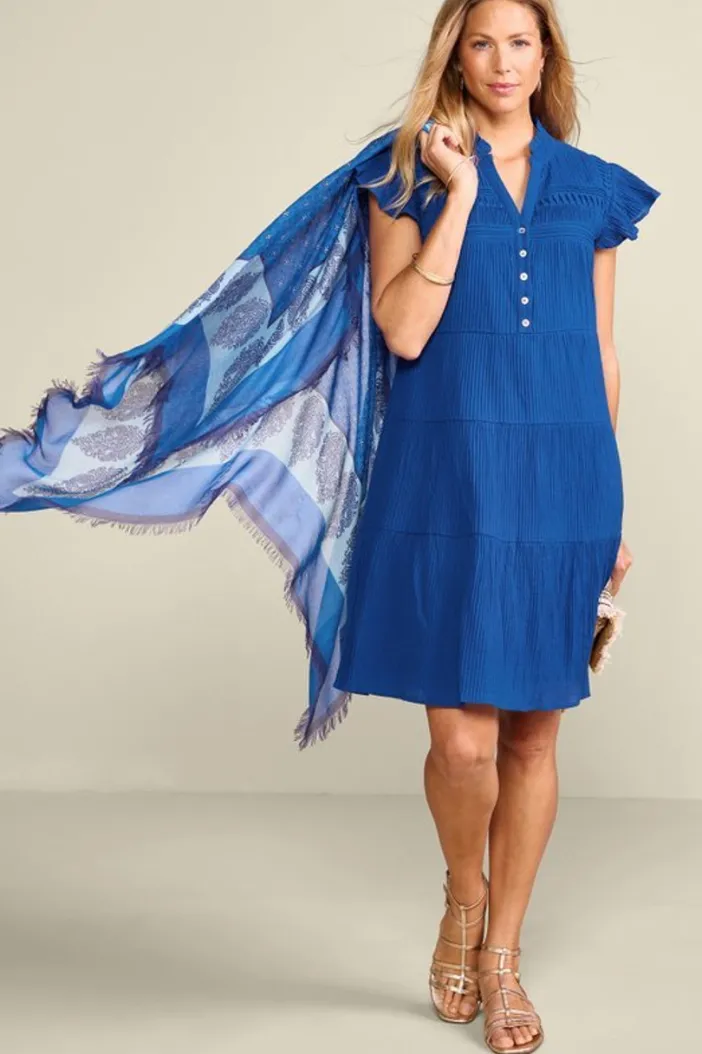 Soft Surroundings Scarves & Wraps|Livie Square Scarf BlueMulti
